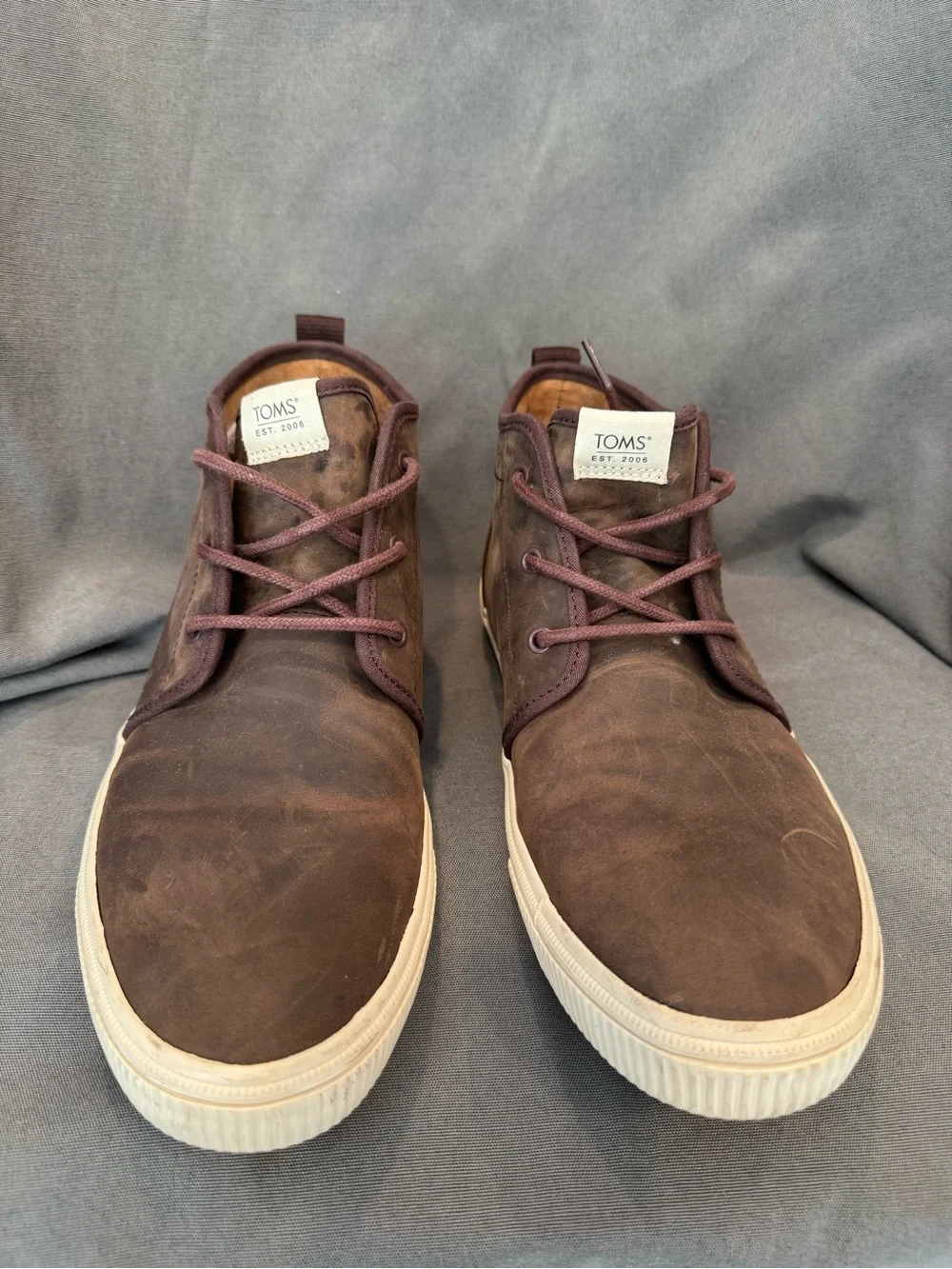 Toms Men's Dark Brown Chukka Boots with Cream Soles
